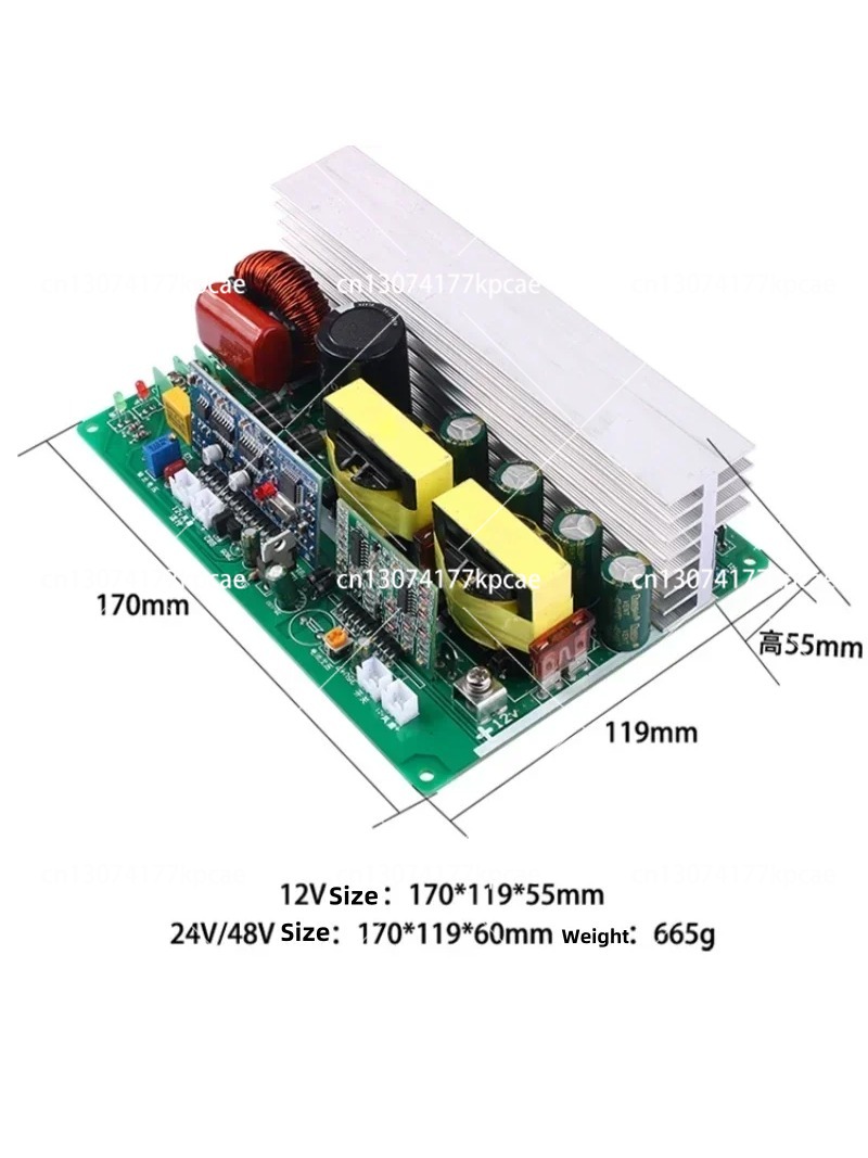 محول طاقة نقي بتردد موجي جيبي  - مراجعة Pure Sine Wave Inverter Board 24V 48V وسعره