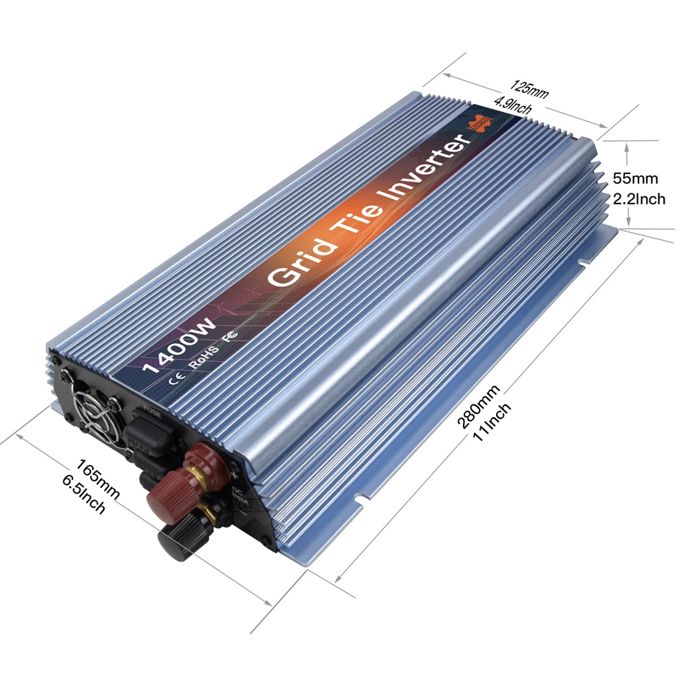 محول شمسي صغير للربط الشبكي ،  - مراجعة Micro Inverter 1400W Solar Grid Tie وسعره
