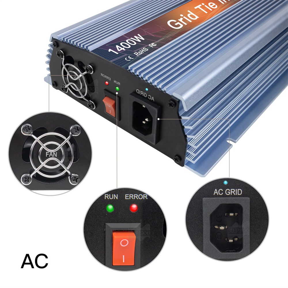 محول شمسي صغير للربط الشبكي ،  - مراجعة Micro Inverter 1400W Solar Grid Tie وسعره